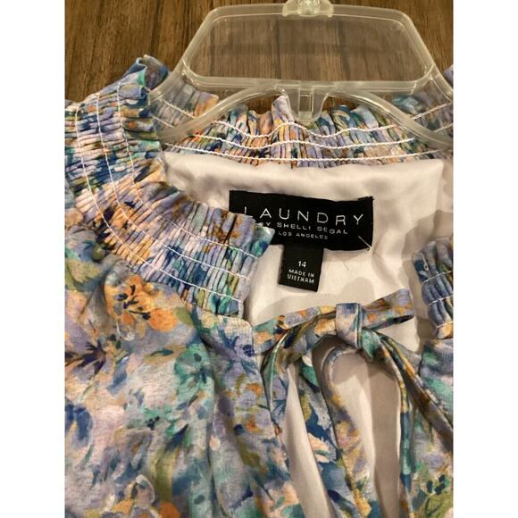 Laundry by Shelli Segal Rushed Bodycon Sleeveless Mini Dress Floral 14 NWT - Picture 10 of 10